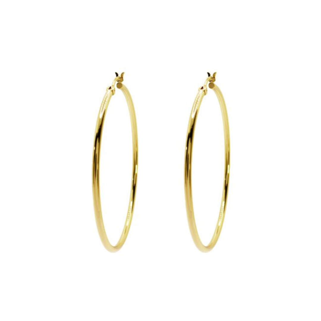50mm Sterling Silver Gold Filled Hoop Earrings