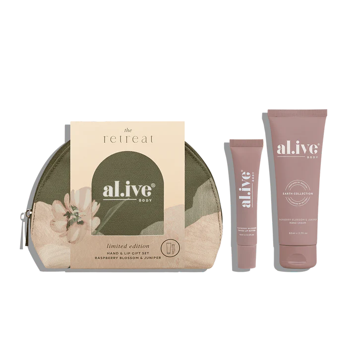 Al.ive Body - The Retreat hand & lip gift set - raspberry blossom & juniper