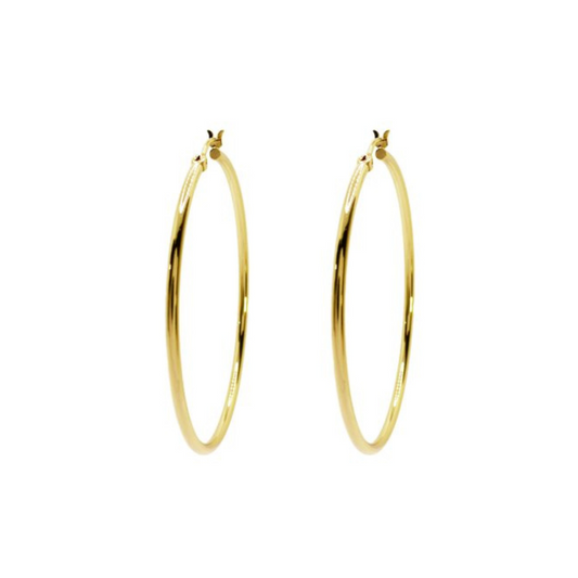 50mm Sterling Silver Gold Filled Hoop Earrings