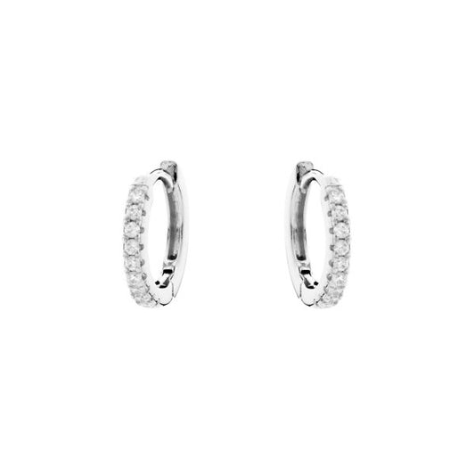 Huggie Earring - Sterling Silver with CZ