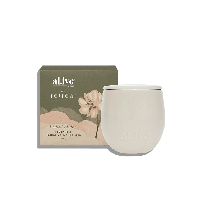Al.ive Body - The Retreat magnolia & vanilla bean soy candle